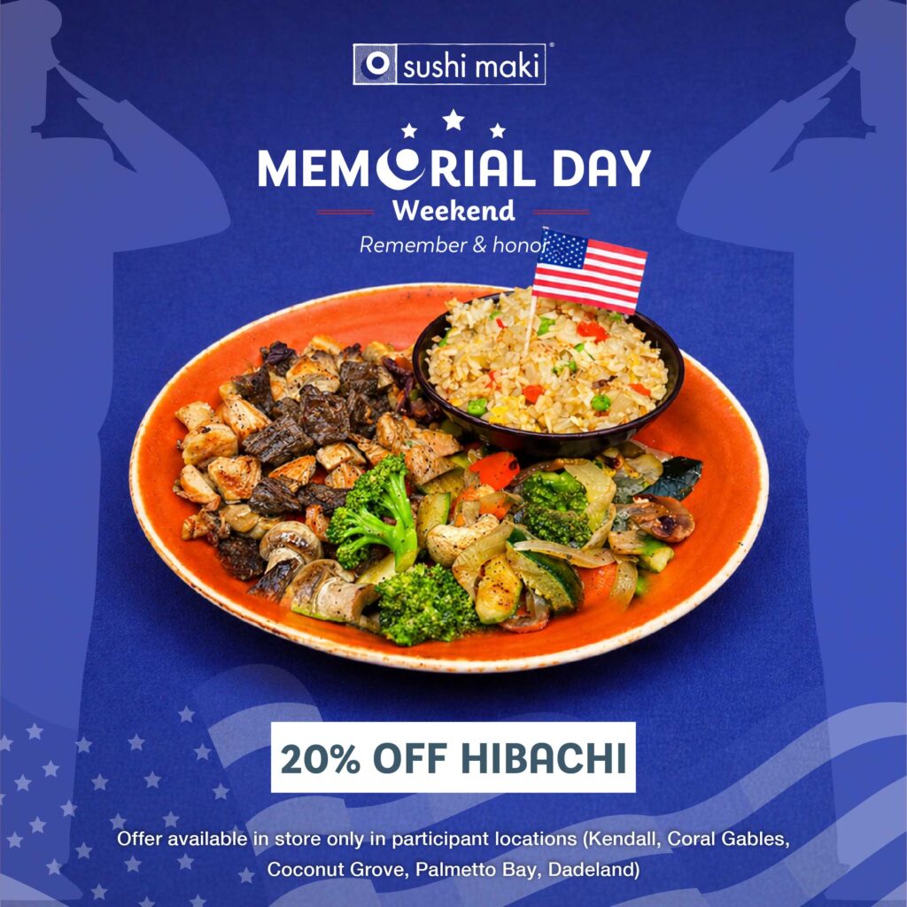 Sushi Maki Memorial day weekend 2026